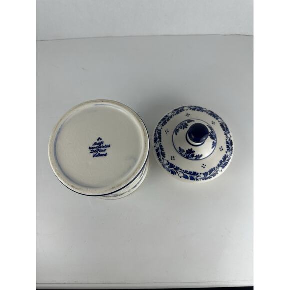 Delft Blue & White Ginger Jar 6.25" Floral Design Hollander Hand Painted - Picture 8 of 10